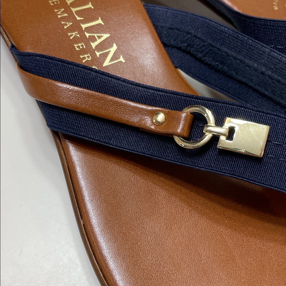 Italian Shoemakers Navy and Brown Sandals - Picture 6 of 6